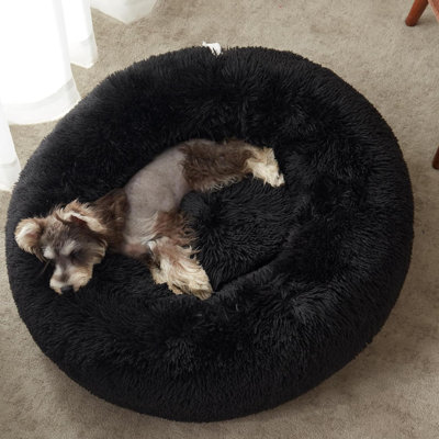Calming Dog Bed & Cat Bed, Anti-Anxiety Donut Dog Cuddler Bed, Warming Cozy Soft Dog Round Bed, Fluffy Faux Fur Plush Dog Cat Cushion Bed For Small Medium Dogs And Cats