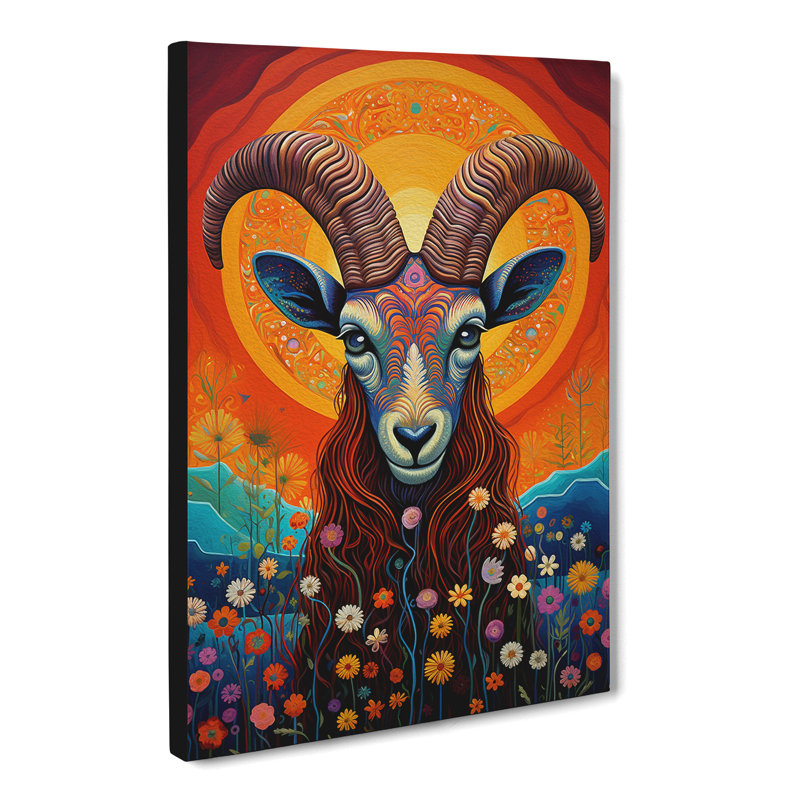 Capricorn Zodiac Colour Field - Wrapped Canvas, 50cm H x 35cm W x 3cm D