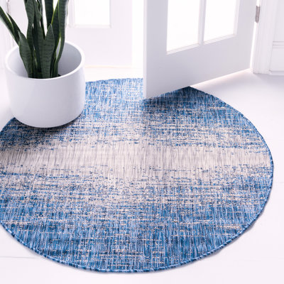 Tapis intérieur / extérieur bleu abstrait Datto