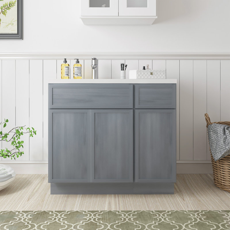 Base de meuble-lavabo simple 36 po seulement, Argent