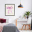 Arc-en-ciel rose sur un cadre flottant à motif de courtepointe rose, design par Petal Prints Design-171982940-171982943