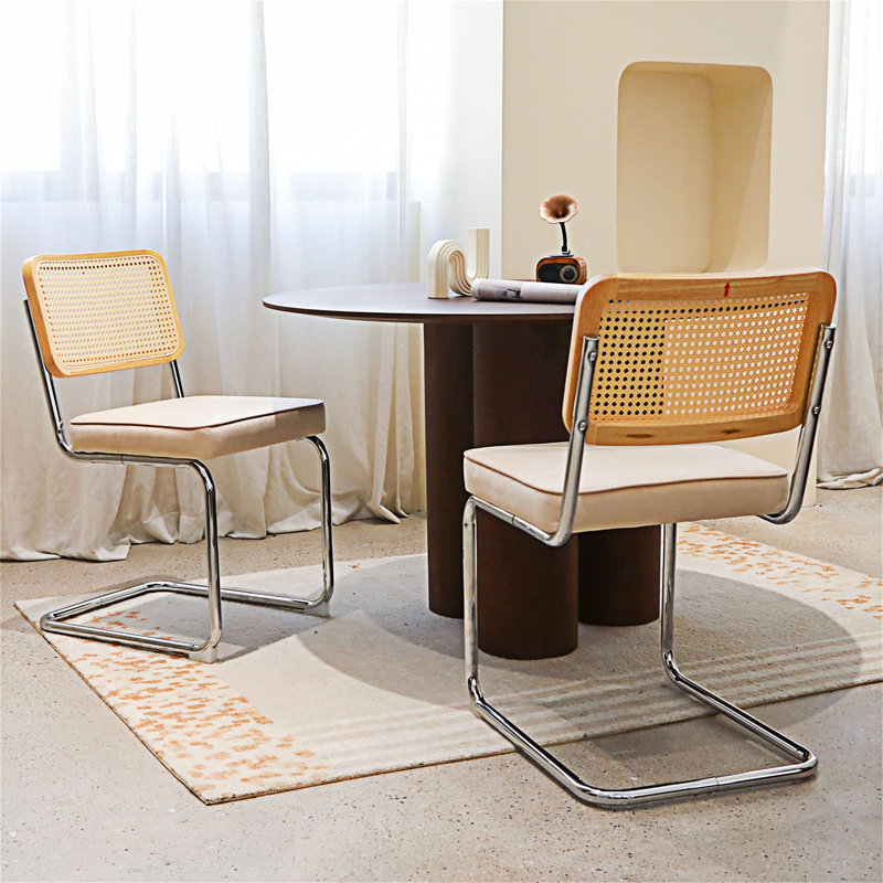 Ensemble de 2 chaises d'appoint rembourrées, Champagne