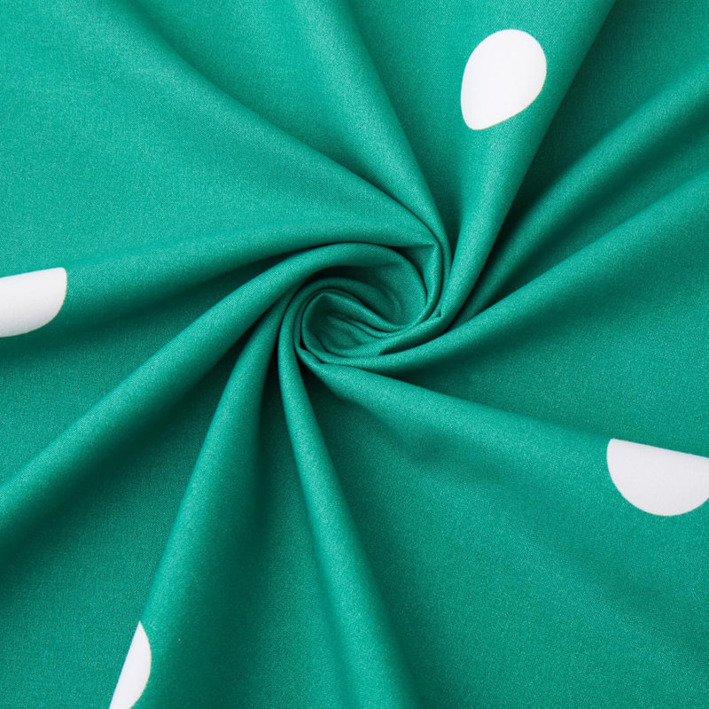 Microfiber Premium Duvet Cover Set Doted With Pillowcases for Bedroom , Green/White, Double Duvet Cover + 2 Pillowcases