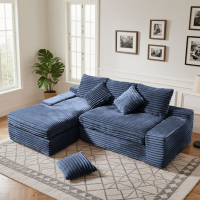 Ensemble de canapé modulaire en forme de L Boneless, 2 pièces sans combinaison ni installation