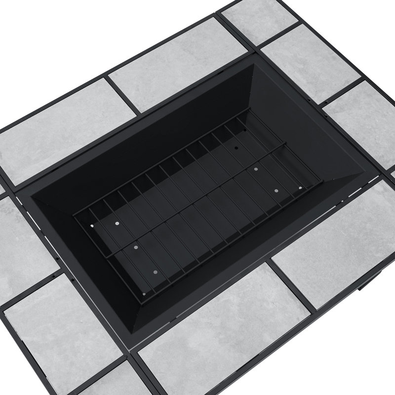Atheer 18" H x 37" W Steel Wood Burning Fire Pit with Grill