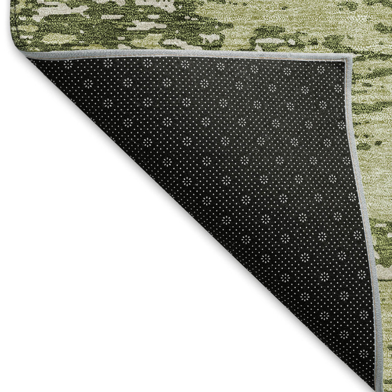Premium Machine Washable Prisco Olive Rug, Rectangle 10' x 14'