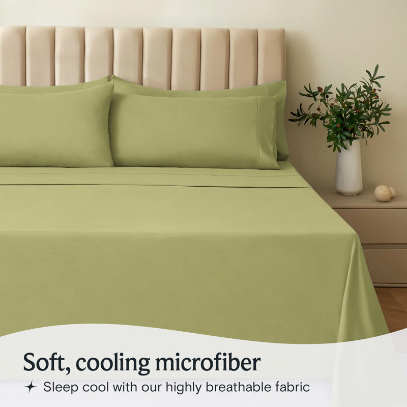 Luxclub 3 PC Lime Twin Silky Soft Cooling Extra Deep Pocket Performance Sheet Set, Twin Sheet Set with 3 Pillowcases, Lime