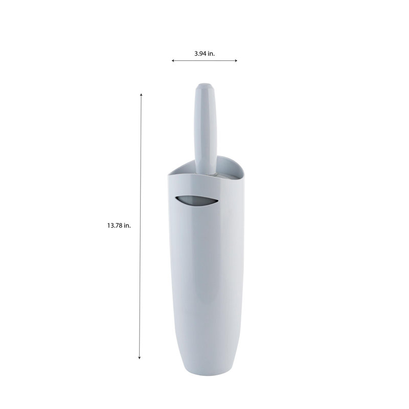 Porte-brosse autoportant 13,78 po en blanc