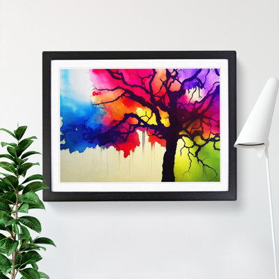 XH1022-8655X Super Colourful Tree Abstract - Single Picture Frame Painting