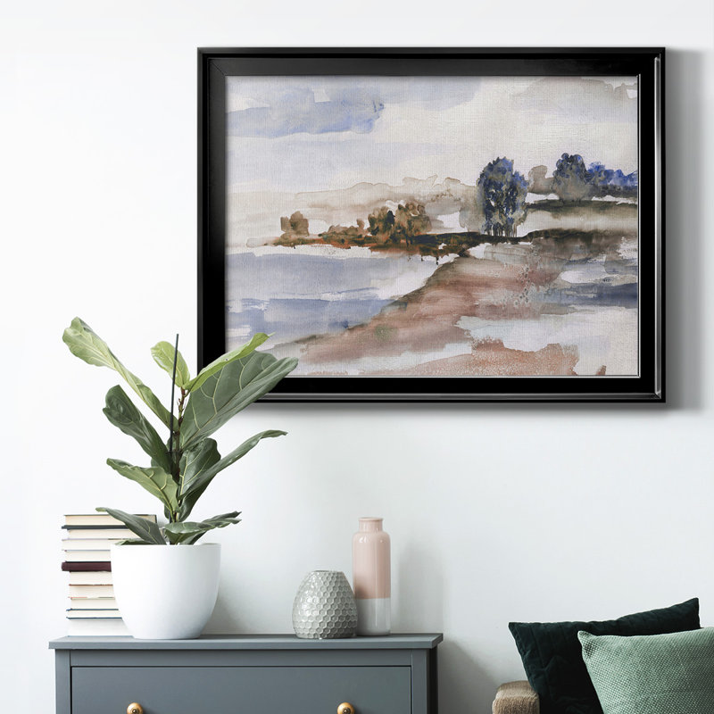 " Mountain Cove " Painting Print, 30.5" H x 42.5" W x 1" D, Black