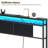 Lutske 60"W×40"H Storage Headboard with  LED Light and Charging Station, Height Adjustable-1897108769-1903937139
