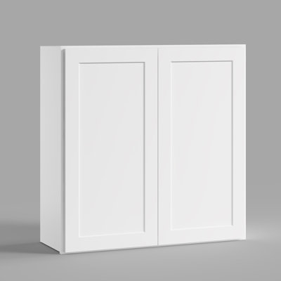 HOMEIBRO Cozy Design, meuble mural standard en contreplaqué de style Shaker, prêt à assembler, 91,4 cm (L) x 30,5 cm (P) x 91,4 cm (H), blanc Shaker