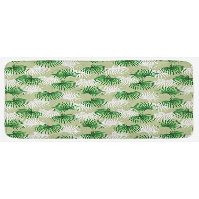 Coastal Floral Synthetic Kitchen Mat