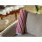 Peppermint Stick Red & White Striped Bolster Throw Pillow
