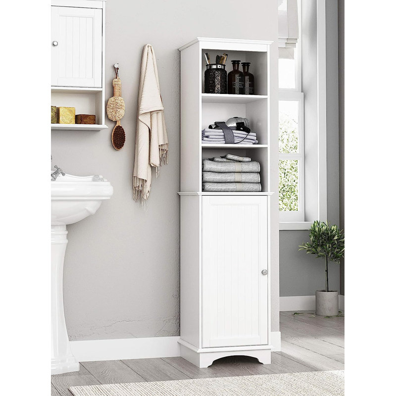 Freestanding Linen Cabinet, White