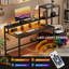 Aliette L-Shaped Metal Base Computer Desk with Power Outlet-913262578-913262576