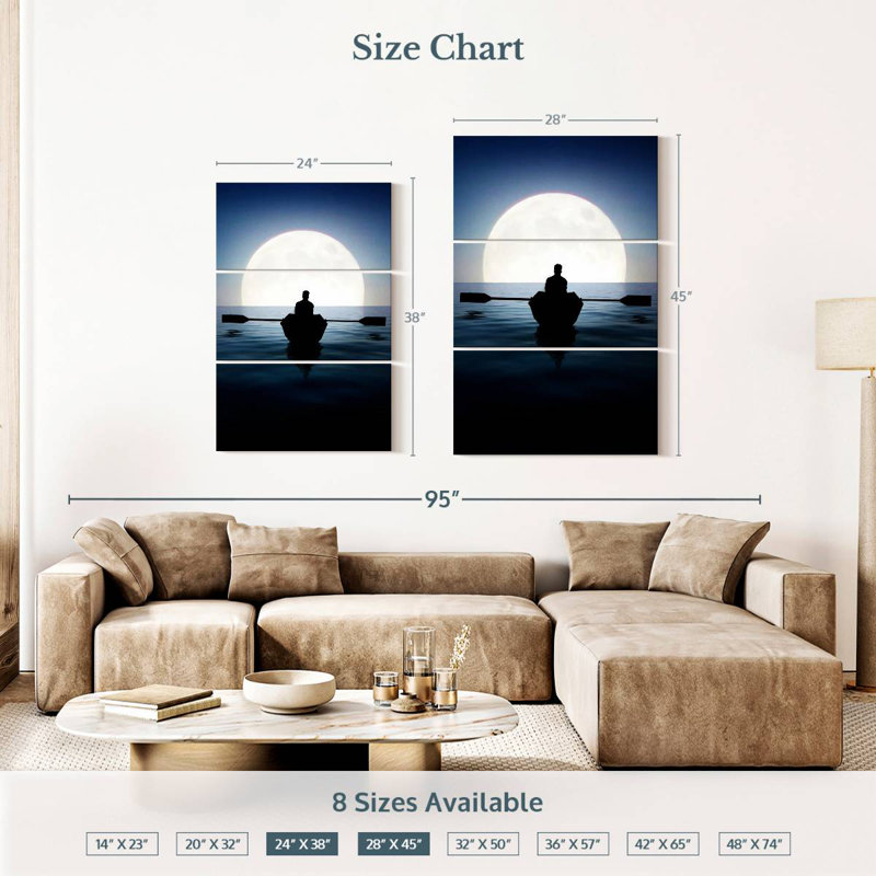 Aletra pagaie au clair de lune, H 38 po x l 24 po