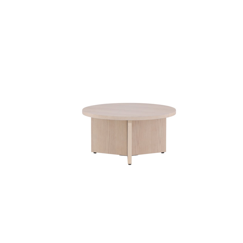 Konke Cross Legs Coffee Table, 42.5 H x 85 W x 85 D cm, White Wash
