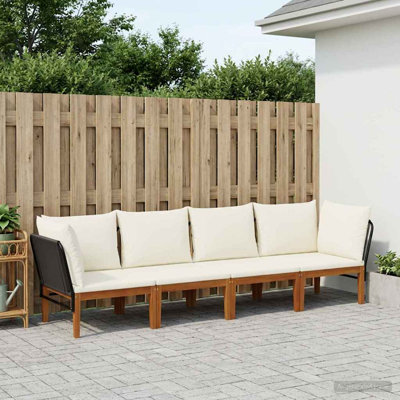  Garden Lounge Set Solid Acacia Wood & Rope Sofa Outdoor Furniture Patio