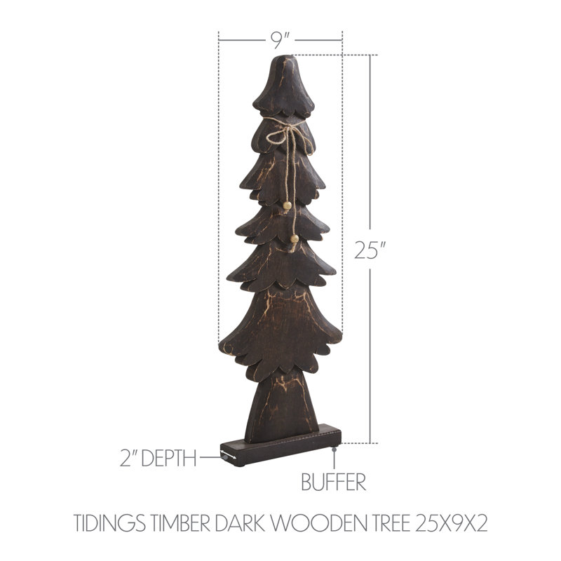 Arbre en bois foncé Tidings Timber, H 25 po x l 9 po x P 2 po