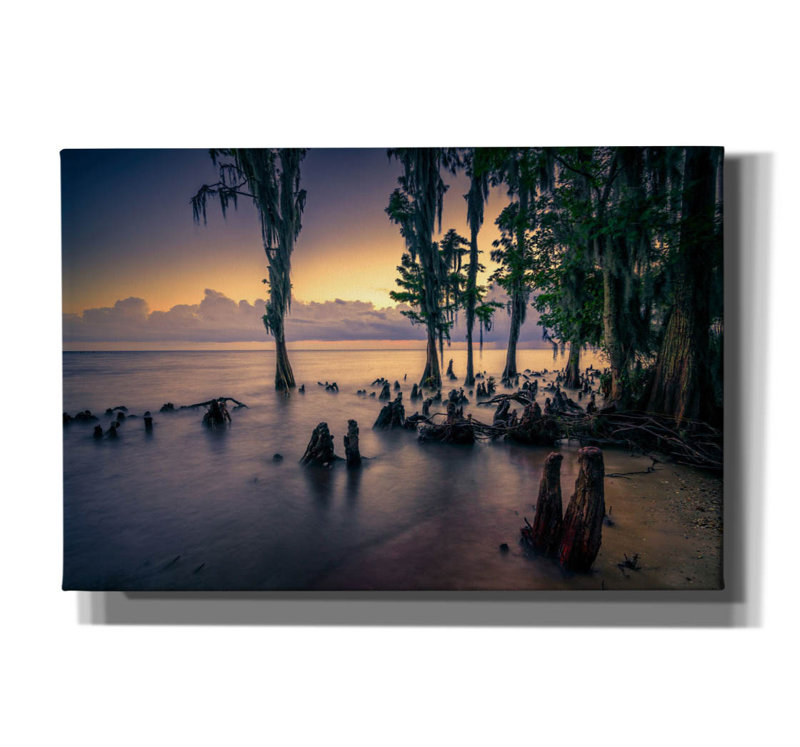 «The Shore Of Lake Pontchartrain» par Rick Berk, art mural sur toile, H 12 po x l 18 po x P 0,75 po