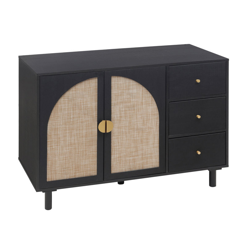 Armoire 2 tiroirs 2 portes, Noir