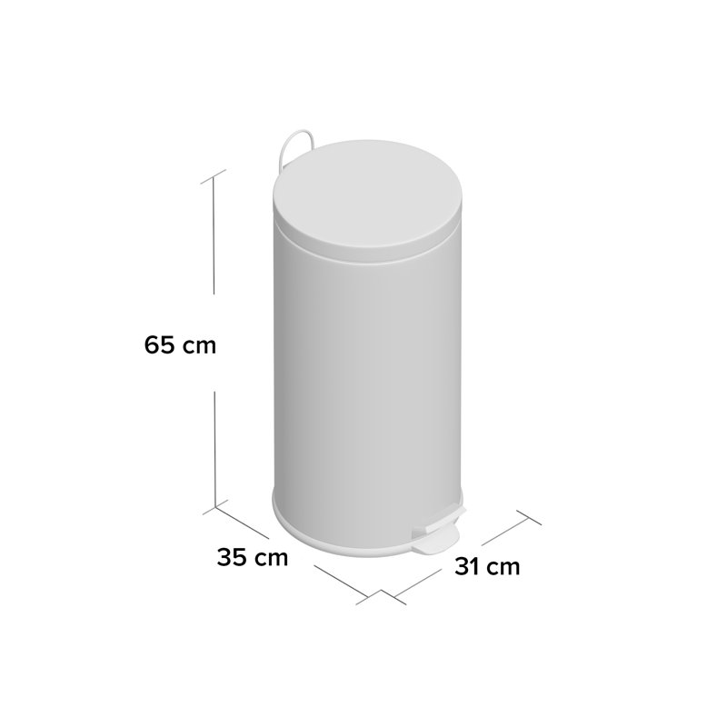 Steel Rubbish Bin - 30L, Purple