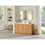 Meuble-lavabo simple 60 po Carrasco en chêne brun naturel avec plateau en pierre de quartz blanc soyeux-398079085-398079122-359548204