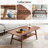 Dulcio Coffee Table,Natural wood living room Table with storage shelf Natural writing desk