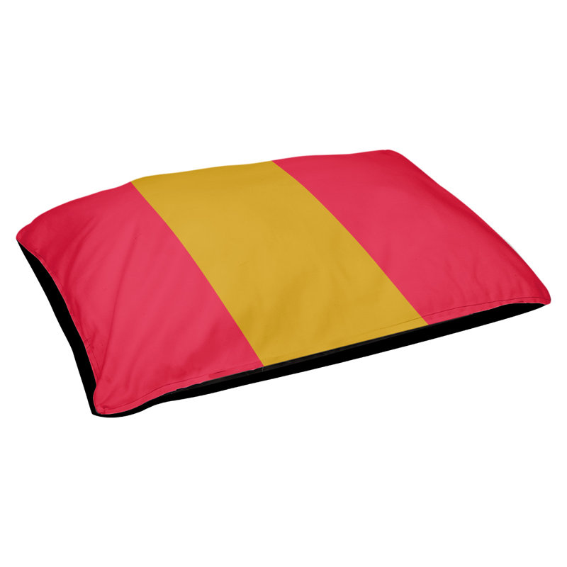 Oreiller rectangulaire New York, Moyen (L 30 po x l 40 po), Rouge / or