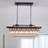 6 Light Dimmable Retro Rectangle Crystal Chandelier For Dining Room