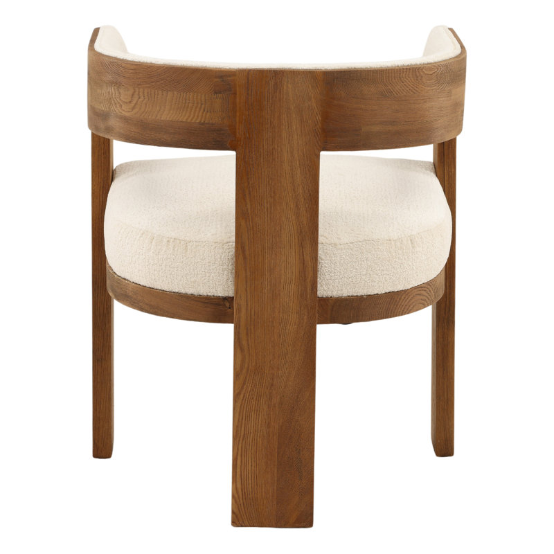 Nadia Ash Wood Upholstered Dining Chair, White, Natural