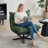 Accent Chair For Living Room, 360° Swivel Lounge Chair With 4-level Adjustable Backrest, Wide Cushion Chenille Upholstered Armless Lazy Chair-1507068710