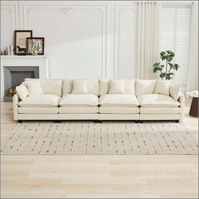 Modular Cloud Sofa with Double-Layer Cushion
