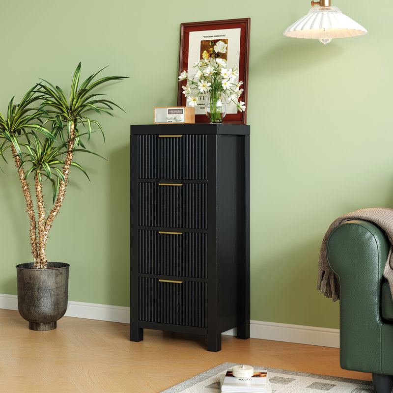 15.75'' W 4 - Drawer Dresser, Black