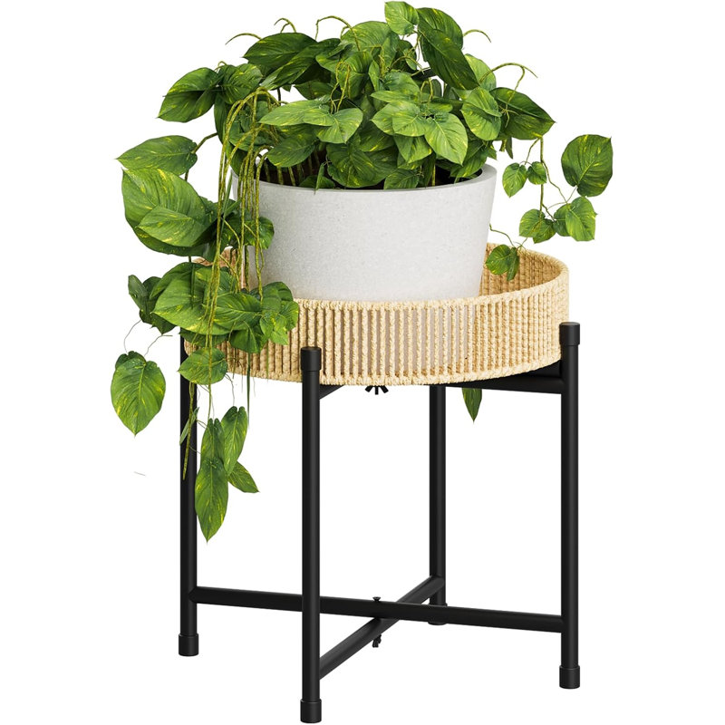 Support pour plante en rotin