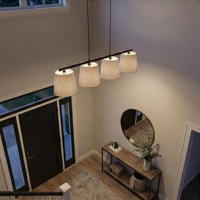 Adjustable Height 4 Lights Metal Body Lampshade Cap Kitchen Island Pendant