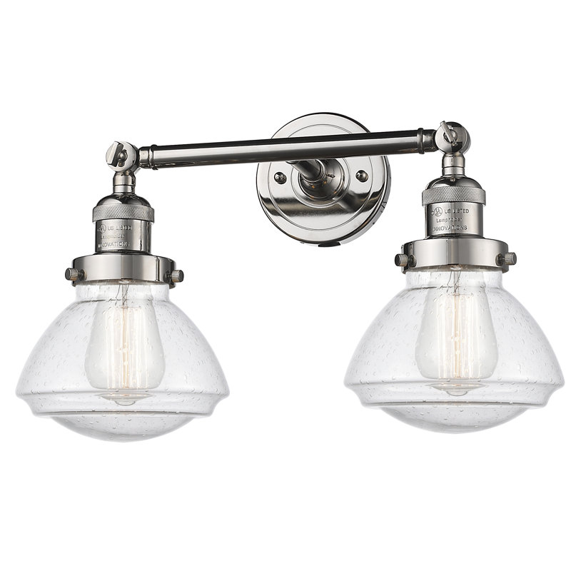 Éclairage pour salle de bain 2 lumières Chesterville, Grainé, Ampoule DEL 6 watts Vinage, Nickel poli