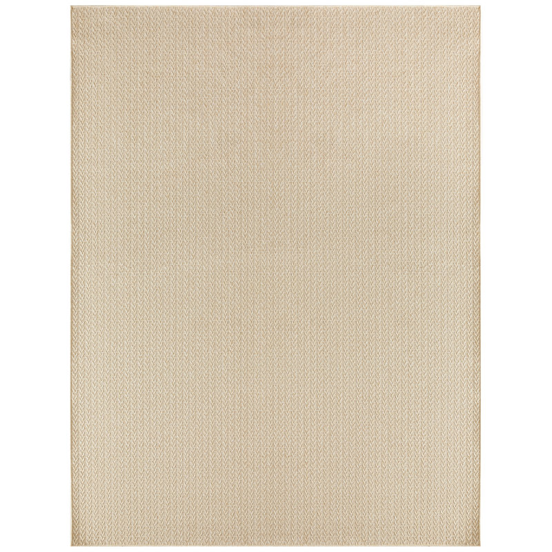 Cantara Chevron Indoor/Outdoor Area Rug, Rectangle 9' x 12', Ivory/Cream