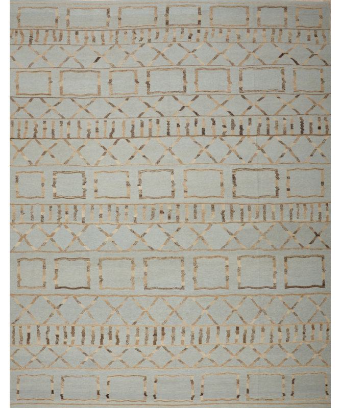 Moroccan Geometric Area Rug in Gray