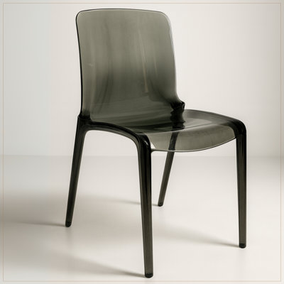 Lade Transparent Plastic Stackable Dining Chair with Waterfall Edge Seat – Lightweight Versatile Accent & Kitchen Side Chair, No Assembly Required