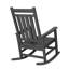 Ensemble de chaises berçantes d'extérieur avec table d'appoint, ensemble de chaises berçantes 3 pièces à texture de bois, résistant aux intempéries, noir (comprend 2 chaises berçantes et 1 table)
