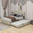 Full Size Velvet Upholstered Platform Bed With Twin Size Trundle-1476582062