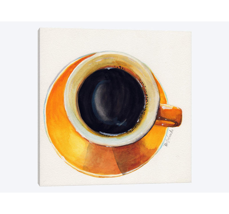 « yellow coffee cup » par jennifer redstreake, impression sur toile tendue, H 48 po x l 48 po x P 1,5 po, Toile tendue