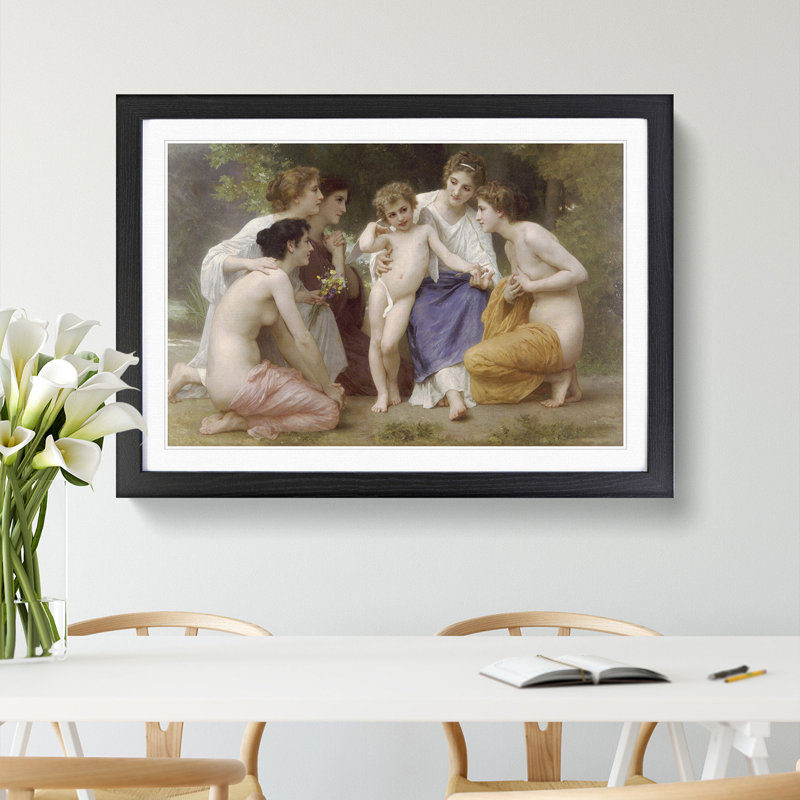Admiration by William Adolphe Bouguereau - Framed Print, 27cm H x 36cm W x 2cm D, Black Framed