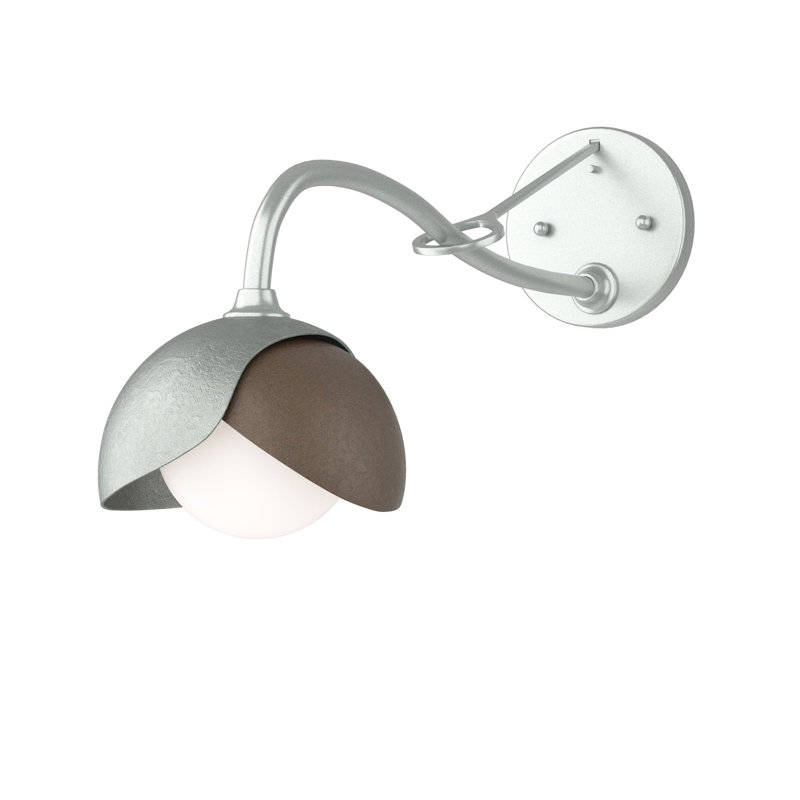 Brooklyn 1 - Light Hardwired Armed Sconce, Vintage Platinum, Bronze