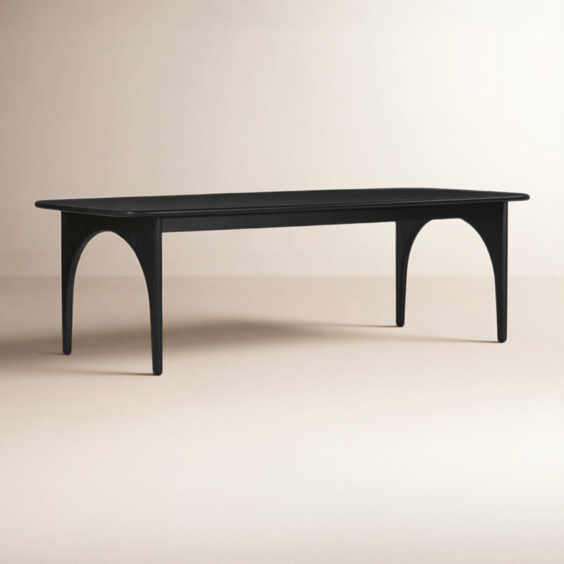 Umbria Oak Dining Table, Charcoal