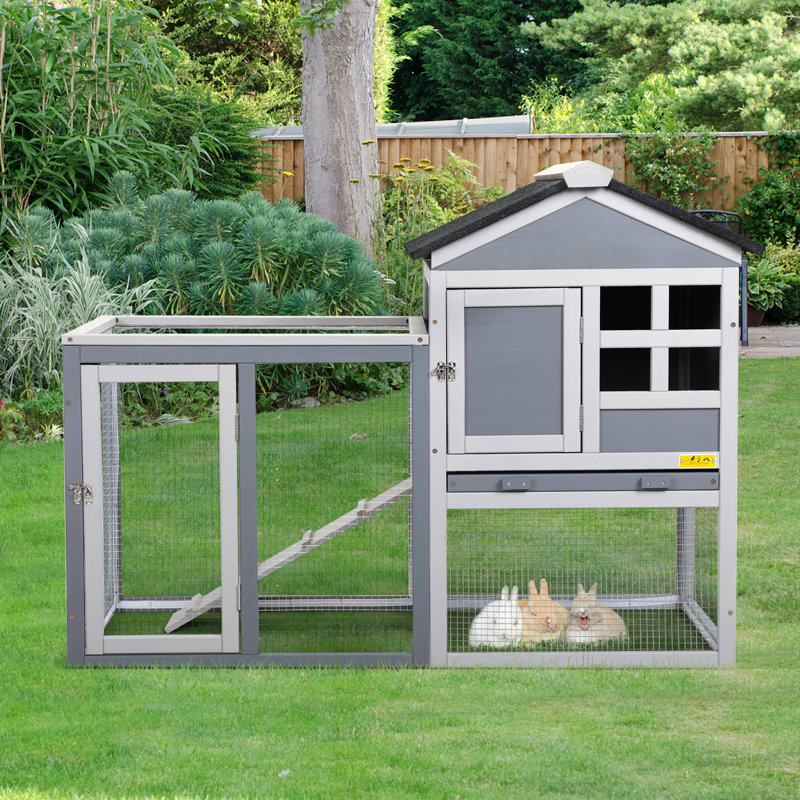 Cage pour petits animaux avec rampe Daleysa, Blanc / gris