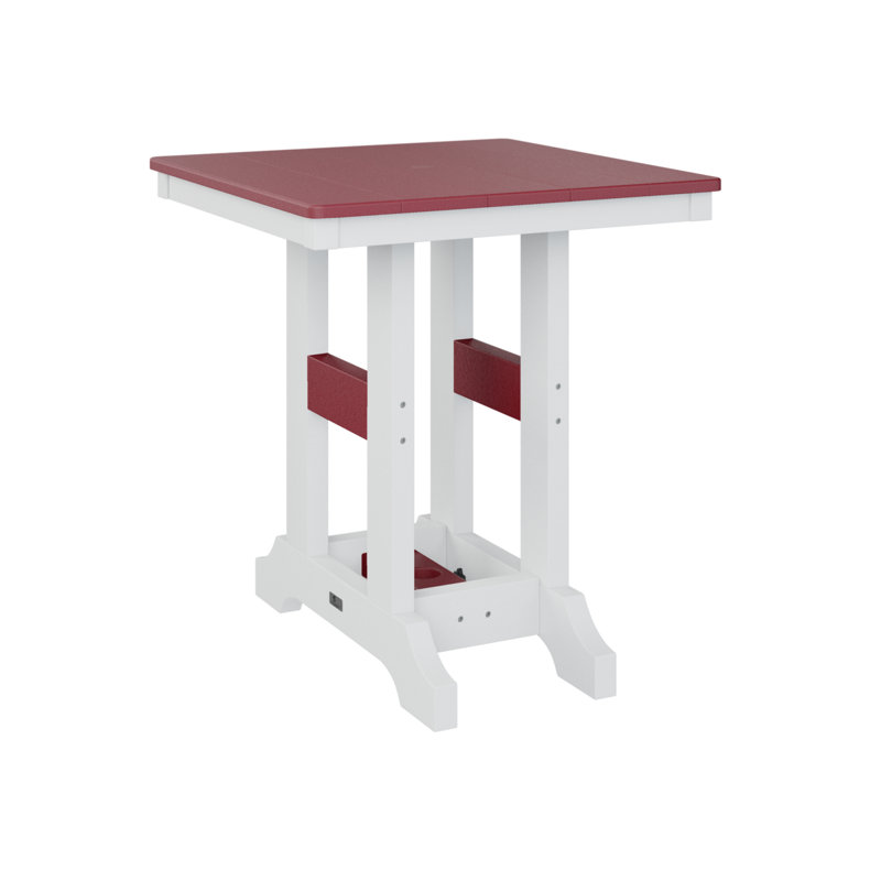 Table de bar carrée Brandett, Rouge écarlate, H 39,5 po x l 28 po x P 28 po