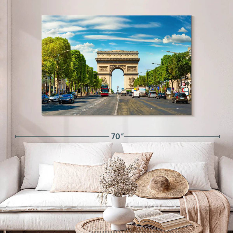 Nicci Arc De Triomphe, rue animée, H 34 po x l 51 po